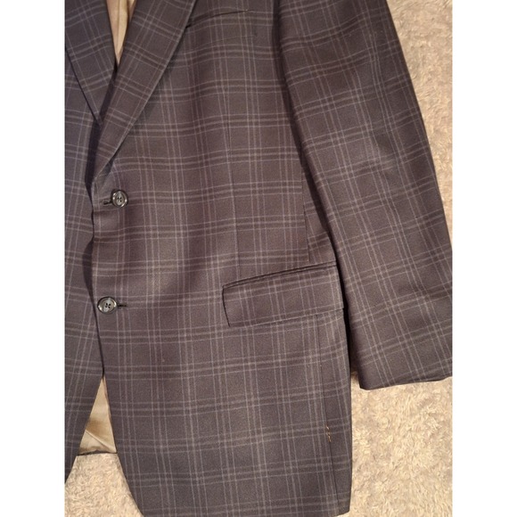 Hart Schaffner Marx Mens Blue Plaid Blazer Sport Coat Chest 44 in Union Made USA - Picture 8 of 13